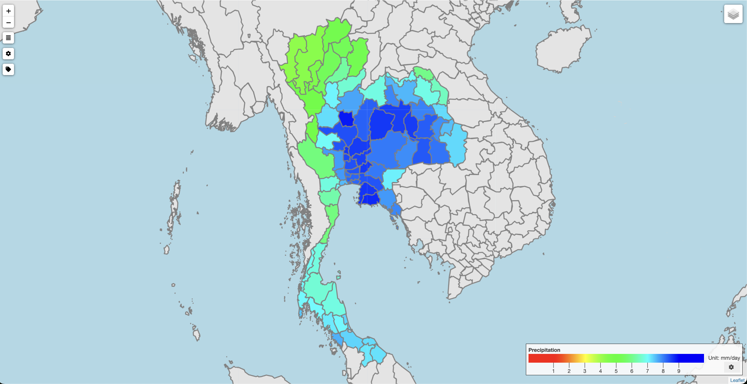 Globe visualization of temperature anomaly